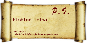Pichler Irina névjegykártya